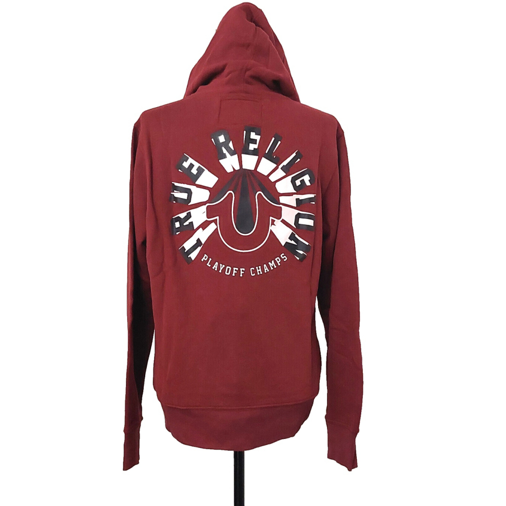 True Religion Brand Jeans Playoff Champs Raglan Hoodie Sweatshirt Size M NWT - Picture 5 of 16